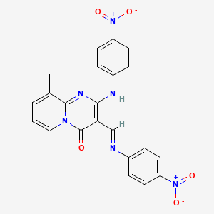 9-methyl-2-[(4-nitrophenyl)amino]-3-{(E)-[(4-nitrophenyl)imino]methyl}-4H-pyrido[1,2-a]pyrimidin-4-one