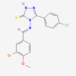 4-{[(E)-(3-bromo-4-methoxyphenyl)methylidene]amino}-5-(4-chlorophenyl)-4H-1,2,4-triazole-3-thiol