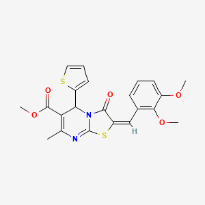 Methyl (2E)-2-(2,3-dimethoxybenzylidene)-7-methyl-3-oxo-5-(2-thienyl)-2,3-dihydro-5H-[1,3]thiazolo[3,2-A]pyrimidine-6-carboxylate