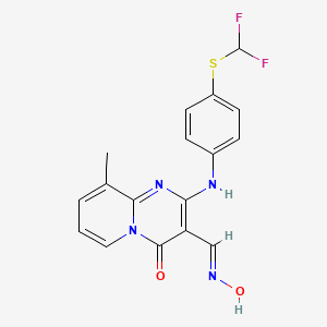 2-{4-[(Difluoromethyl)sulfanyl]anilino}-9-methyl-4-oxo-4H-pyrido[1,2-A]pyrimidine-3-carbaldehyde oxime