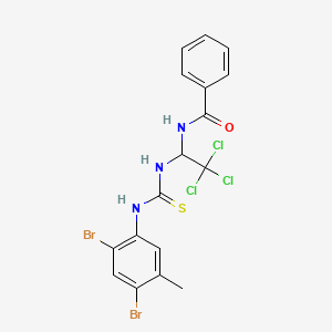 N-(2,2,2-Tri-CL-1-(((2,4-dibromo-5-methylanilino)carbothioyl)amino)ET)benzamide