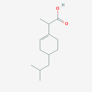 molecular formula C13H22O2 B1197210 2-[4-(2-Methylpropyl)cyclohex-1-en-1-yl]propanoic acid CAS No. 33844-77-8