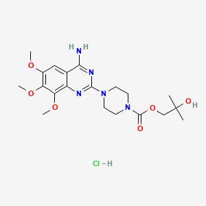 molecular formula C20H30ClN5O6 B1197214 2-Hydroxy-2-methylpropyl 4-(4-amino-6,7,8-trimethoxyquinazolin-2-yl)piperazine-1-carboxylate monohydrochloride CAS No. 35795-17-6