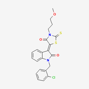 (3Z)-1-(2-chlorobenzyl)-3-[3-(3-methoxypropyl)-4-oxo-2-thioxo-1,3-thiazolidin-5-ylidene]-1,3-dihydro-2H-indol-2-one