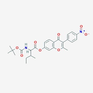 [2-methyl-3-(4-nitrophenyl)-4-oxochromen-7-yl] 3-methyl-2-[(2-methylpropan-2-yl)oxycarbonylamino]pentanoate