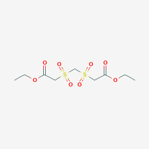 molecular formula C9H16O8S2 B11972466 Ethoxycarbonylmethanesulfonylmethanesulfonyl-acetic acid ethyl ester CAS No. 27230-18-8