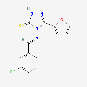 4-((3-Chlorobenzylidene)amino)-5-(2-furyl)-4H-1,2,4-triazole-3-thiol