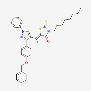 (5Z)-5-({3-[4-(benzyloxy)phenyl]-1-phenyl-1H-pyrazol-4-yl}methylene)-3-octyl-2-thioxo-1,3-thiazolidin-4-one