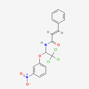 3-Phenyl-N-(2,2,2-trichloro-1-(3-nitrophenoxy)ethyl)acrylamide