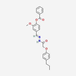 2-Methoxy-4-(2-((4-propylphenoxy)acetyl)carbohydrazonoyl)phenyl benzoate