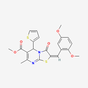 methyl (2E)-2-(2,5-dimethoxybenzylidene)-7-methyl-3-oxo-5-(2-thienyl)-2,3-dihydro-5H-[1,3]thiazolo[3,2-a]pyrimidine-6-carboxylate