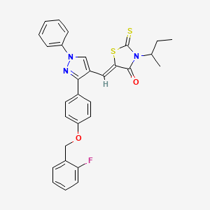 (5Z)-3-sec-butyl-5-[(3-{4-[(2-fluorobenzyl)oxy]phenyl}-1-phenyl-1H-pyrazol-4-yl)methylene]-2-thioxo-1,3-thiazolidin-4-one