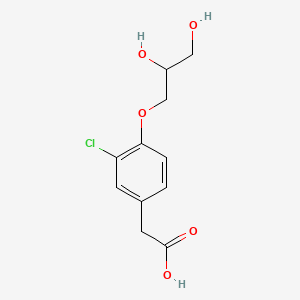 molecular formula C11H13ClO5 B1197269 [3-Chloro-4-(2,3-dihydroxypropoxy)phenyl]acetic acid CAS No. 41451-01-8