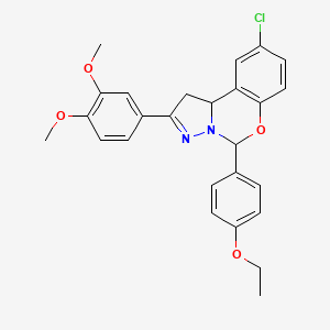 9-Chloro-2-(3,4-dimethoxyphenyl)-5-(4-ethoxyphenyl)-1,10b-dihydropyrazolo[1,5-c][1,3]benzoxazine