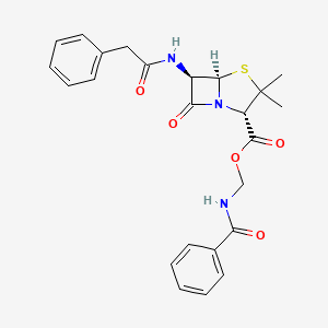 molecular formula C24H25N3O5S B1197271 Benzamidomethyl benzylpenicillinate CAS No. 51164-29-5