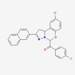 [9-Bromo-2-(2-naphthyl)-1,10B-dihydropyrazolo[1,5-C][1,3]benzoxazin-5-YL](4-chlorophenyl)methanone