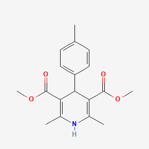molecular formula C18H21NO4 B1197273 Dimethyl 2,6-dimethyl-4-(4-methylphenyl)-1,4-dihydropyridine-3,5-dicarboxylate CAS No. 73257-48-4