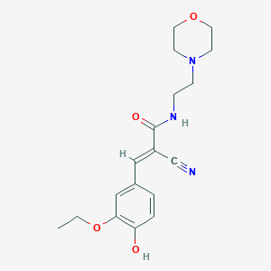 2-Cyano-3-(3-ethoxy-4-hydroxyphenyl)-N-(2-(4-morpholinyl)ethyl)acrylamide