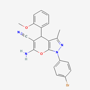 6-Amino-1-(4-bromophenyl)-4-(2-methoxyphenyl)-3-methyl-1,4-dihydropyrano[2,3-c]pyrazole-5-carbonitrile