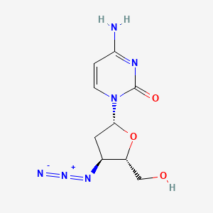 molecular formula C9H12N6O3 B1197279 胞嘧啶，3'-叠氮基-2',3'-二脱氧- CAS No. 84472-89-9