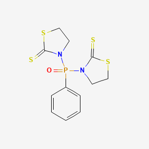 molecular formula C12H13N2OPS4 B11972807 3,3'-(Phenylphosphoryl)dithiazolidine-2-thione 