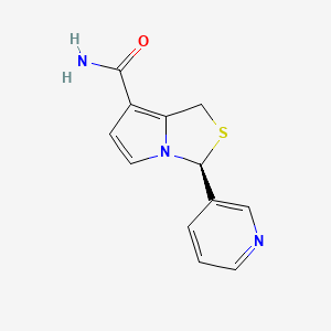 molecular formula C12H11N3OS B1197281 (3S)-3-(3-pyridyl)-1,3-dihydropyrrolo[1,2-c]thiazole-7-carboxamide 