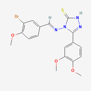 4-{[(E)-(3-bromo-4-methoxyphenyl)methylidene]amino}-5-(3,4-dimethoxyphenyl)-4H-1,2,4-triazole-3-thiol