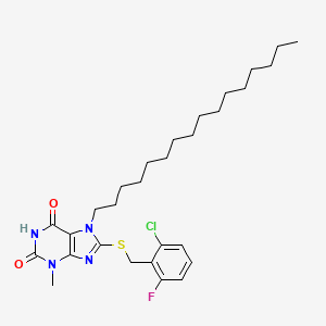 8-[(2-Chloro-6-fluorophenyl)methylsulfanyl]-7-hexadecyl-3-methylpurine-2,6-dione