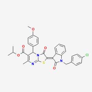 Isopropyl (2Z)-2-[1-(4-chlorobenzyl)-2-oxo-1,2-dihydro-3H-indol-3-ylidene]-5-(4-methoxyphenyl)-7-methyl-3-oxo-2,3-dihydro-5H-[1,3]thiazolo[3,2-A]pyrimidine-6-carboxylate