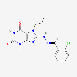 2-Chlorobenzaldehyde (1,3-dimethyl-2,6-dioxo-7-propyl-2,3,6,7-tetrahydro-1H-purin-8-YL)hydrazone