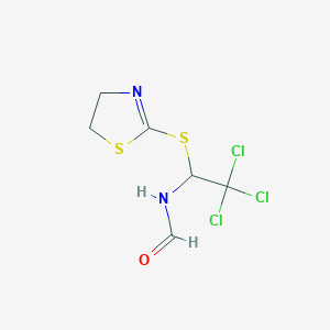 molecular formula C6H7Cl3N2OS2 B11972894 2,2,2-Trichloro-1-(4,5-dihydro-1,3-thiazol-2-ylthio)ethylformamide CAS No. 303061-86-1