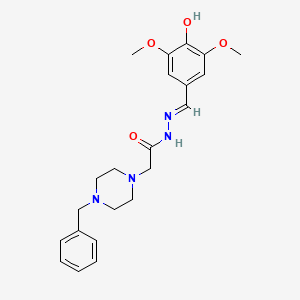 2-(4-benzyl-1-piperazinyl)-N'-[(E)-(4-hydroxy-3,5-dimethoxyphenyl)methylidene]acetohydrazide