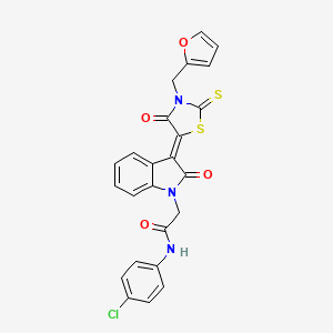 N-(4-chlorophenyl)-2-{(3Z)-3-[3-(2-furylmethyl)-4-oxo-2-thioxo-1,3-thiazolidin-5-ylidene]-2-oxo-2,3-dihydro-1H-indol-1-yl}acetamide