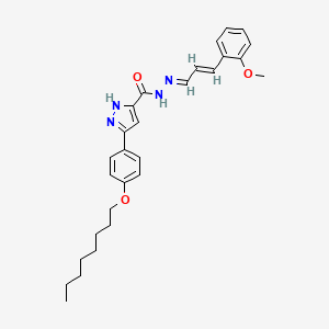 molecular formula C28H34N4O3 B11972942 N'-(3-(2-Methoxyphenyl)allylidene)-5-(4-(octyloxy)phenyl)-1H-pyrazole-3-carbohydrazide CAS No. 307975-88-8