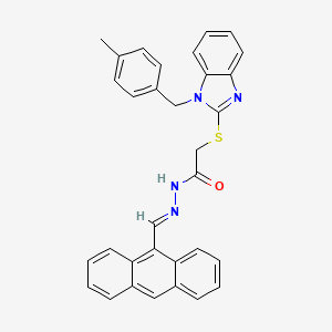 N'-[(E)-9-anthrylmethylidene]-2-{[1-(4-methylbenzyl)-1H-benzimidazol-2-yl]thio}acetohydrazide