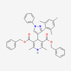 molecular formula C41H39N3O4 B11972959 Dibenzyl 4-(3-mesityl-1-phenyl-1H-pyrazol-4-YL)-2,6-dimethyl-1,4-dihydro-3,5-pyridinedicarboxylate 