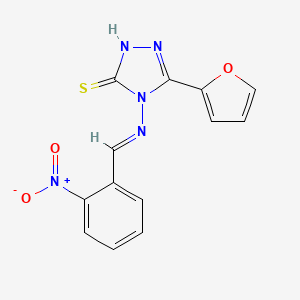 molecular formula C13H9N5O3S B11972966 5-(2-Furyl)-4-((2-nitrobenzylidene)amino)-4H-1,2,4-triazole-3-thiol 