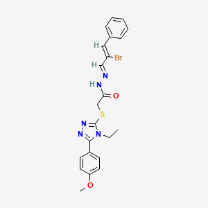 N'-(2-Bromo-3-phenylallylidene)-2-((4-ethyl-5-(4-methoxyphenyl)-4H-1,2,4-triazol-3-yl)thio)acetohydrazide