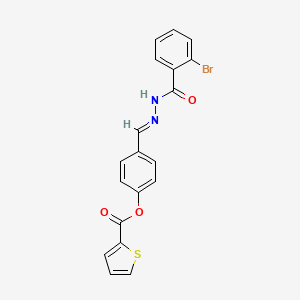 4-[(E)-{2-[(2-bromophenyl)carbonyl]hydrazinylidene}methyl]phenyl thiophene-2-carboxylate