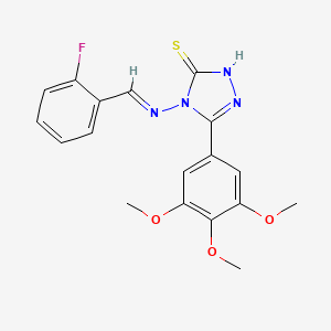 4-{[(E)-(2-fluorophenyl)methylidene]amino}-5-(3,4,5-trimethoxyphenyl)-4H-1,2,4-triazole-3-thiol