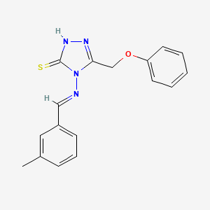 molecular formula C17H16N4OS B11973049 4-{[(E)-(3-methylphenyl)methylidene]amino}-5-(phenoxymethyl)-4H-1,2,4-triazole-3-thiol 