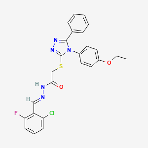 N'-[(E)-(2-chloro-6-fluorophenyl)methylidene]-2-{[4-(4-ethoxyphenyl)-5-phenyl-4H-1,2,4-triazol-3-yl]sulfanyl}acetohydrazide