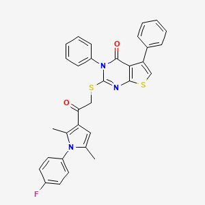 2-({2-[1-(4-fluorophenyl)-2,5-dimethyl-1H-pyrrol-3-yl]-2-oxoethyl}sulfanyl)-3,5-diphenylthieno[2,3-d]pyrimidin-4(3H)-one