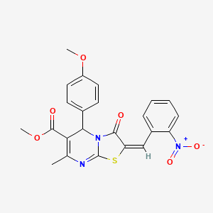 methyl (2E)-5-(4-methoxyphenyl)-7-methyl-2-(2-nitrobenzylidene)-3-oxo-2,3-dihydro-5H-[1,3]thiazolo[3,2-a]pyrimidine-6-carboxylate