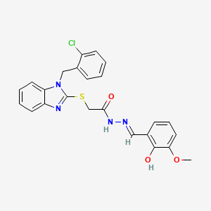 2-{[1-(2-chlorobenzyl)-1H-benzimidazol-2-yl]sulfanyl}-N'-[(E)-(2-hydroxy-3-methoxyphenyl)methylidene]acetohydrazide