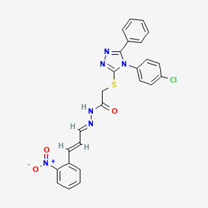 2-{[4-(4-Chlorophenyl)-5-phenyl-4H-1,2,4-triazol-3-YL]sulfanyl}-N'-[(E,2E)-3-(2-nitrophenyl)-2-propenylidene]acetohydrazide