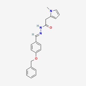 molecular formula C21H21N3O2 B11973183 N'-{(E)-[4-(benzyloxy)phenyl]methylidene}-2-(1-methyl-1H-pyrrol-2-yl)acetohydrazide 