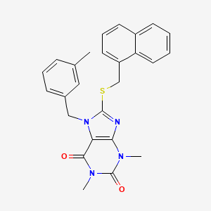 1,3-Dimethyl-7-[(3-methylphenyl)methyl]-8-(naphthalen-1-ylmethylsulfanyl)purine-2,6-dione