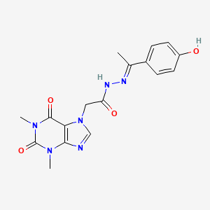 2-(1,3-Dimethyl-2,6-dioxo-1,2,3,6-tetrahydro-7H-purin-7-YL)-N'-[(E)-1-(4-hydroxyphenyl)ethylidene]acetohydrazide