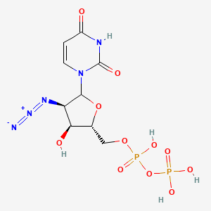 B1197324 [(2R,3S,4R)-4-azido-5-(2,4-dioxopyrimidin-1-yl)-3-hydroxyoxolan-2-yl]methyl phosphono hydrogen phosphate CAS No. 36792-49-1
